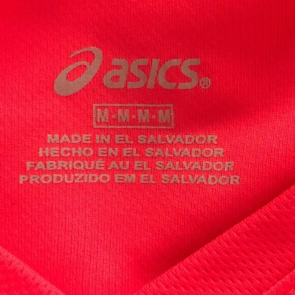 Asics Logo Pink Long Sleeve Athletic Top, V-Neck Women's Size M - Picture 7 of 8